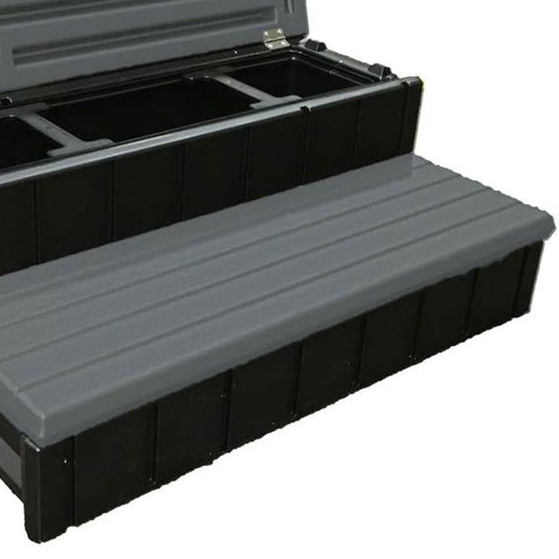 Confer Plastics Leisure Accents Outdoor Spa Hot Tub Storage Steps, Deep Gray