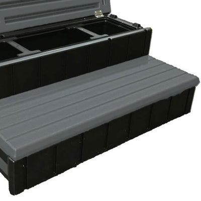 Confer Plastics Leisure Accent Versatile Outdoor Storage Steps, Black/Gray(Used)