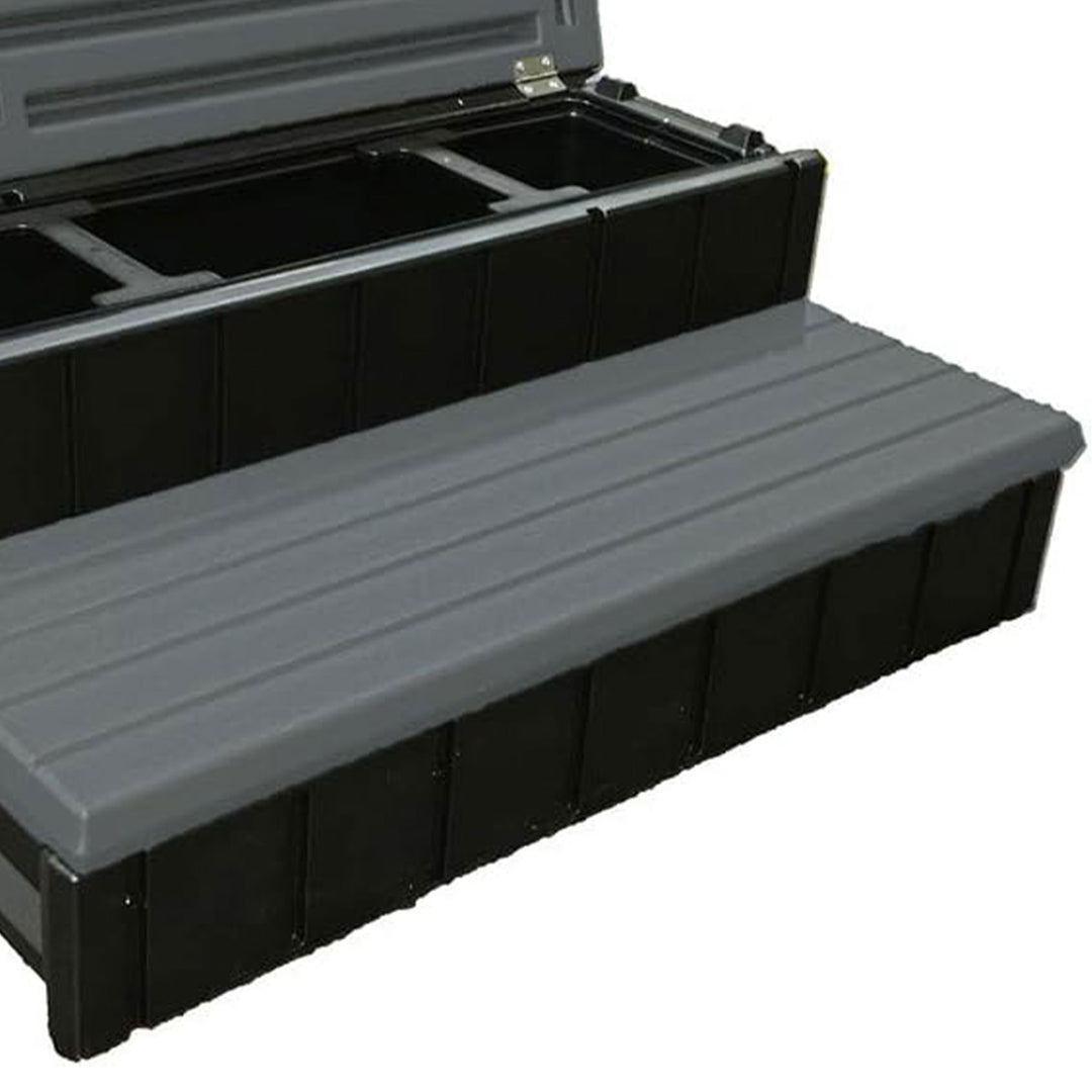 Confer Plastics Leisure Accent Versatile Outdoor Spa Steps, Black/Gray(Open Box) - VMInnovations