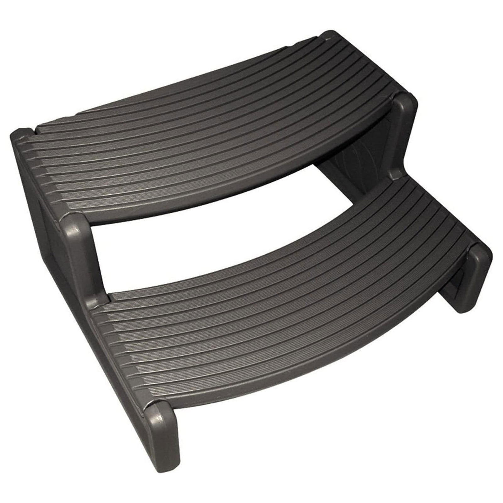Confer Plastics Handi-Step Spa Hot Tub Stairs for Straight/Curved Spas, Charcoal - VMInnovations