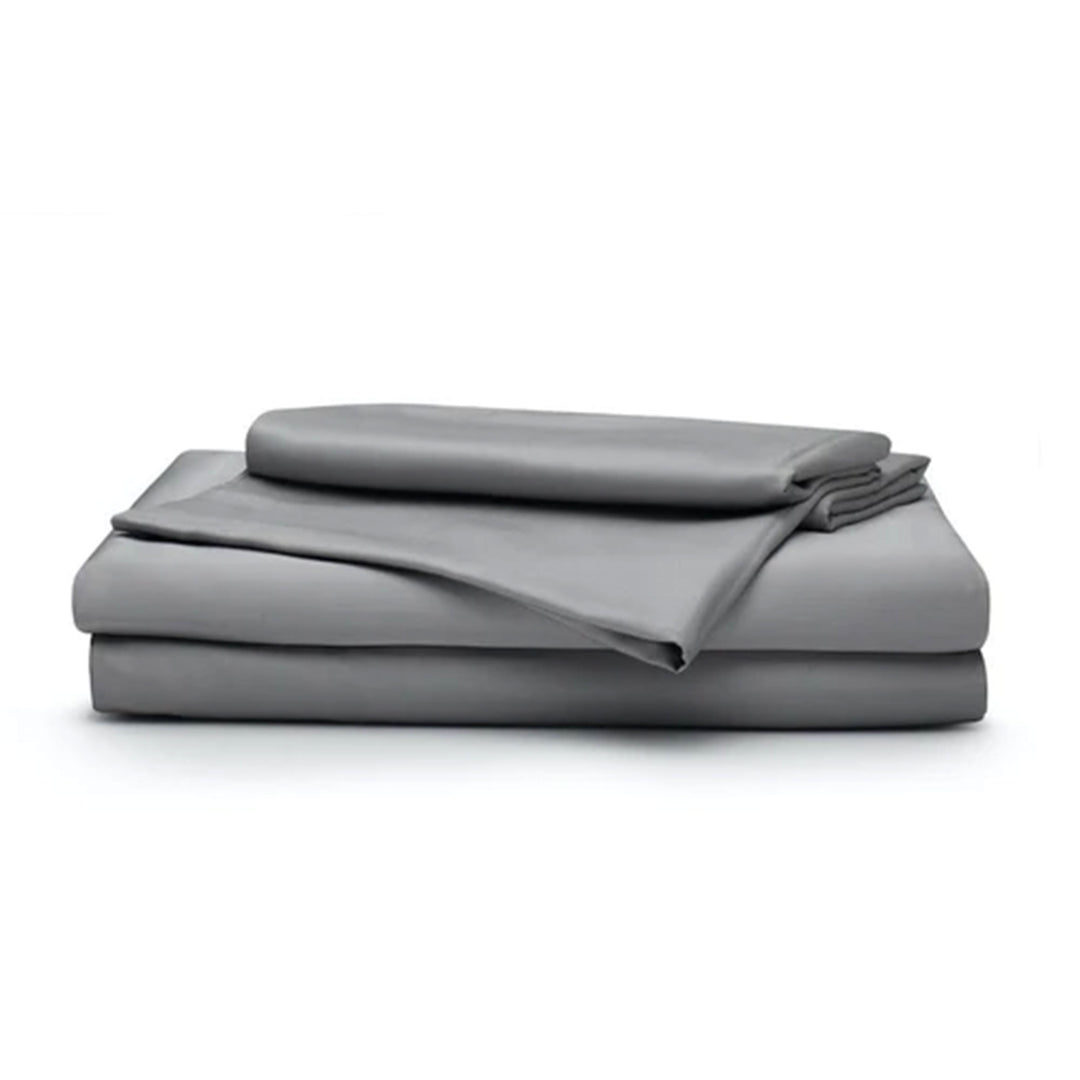 Sleepgram Viscose from Bamboo Cal King Bed Sheet Set w/2 Pillowcases, Grey Stone