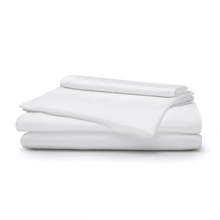Sleepgram Viscose Bamboo Full Bed Sheet Set w/2 Pillowcases, White (Open Box)
