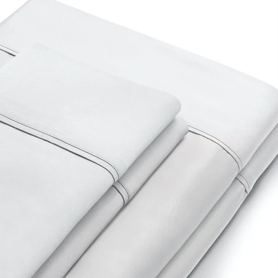 Sleepgram Viscose Bamboo Full Bed Sheet Set w/2 Pillowcases, White (Open Box)