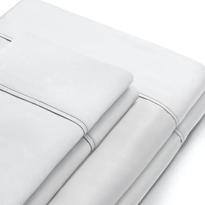 Sleepgram Viscose Bamboo Full Bed Sheet Set w/2 Pillowcases, White (Open Box) - VMInnovations