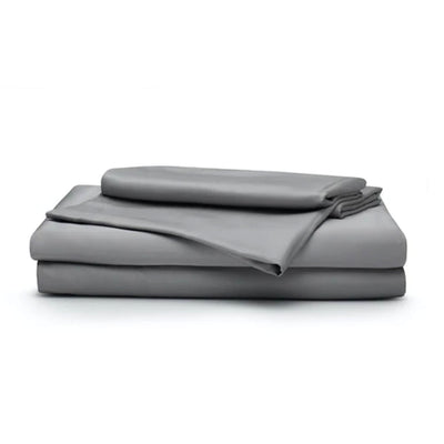 Sleepgram Viscose from Bamboo King Bed Sheet Set with 2 Pillowcases, Grey Stone