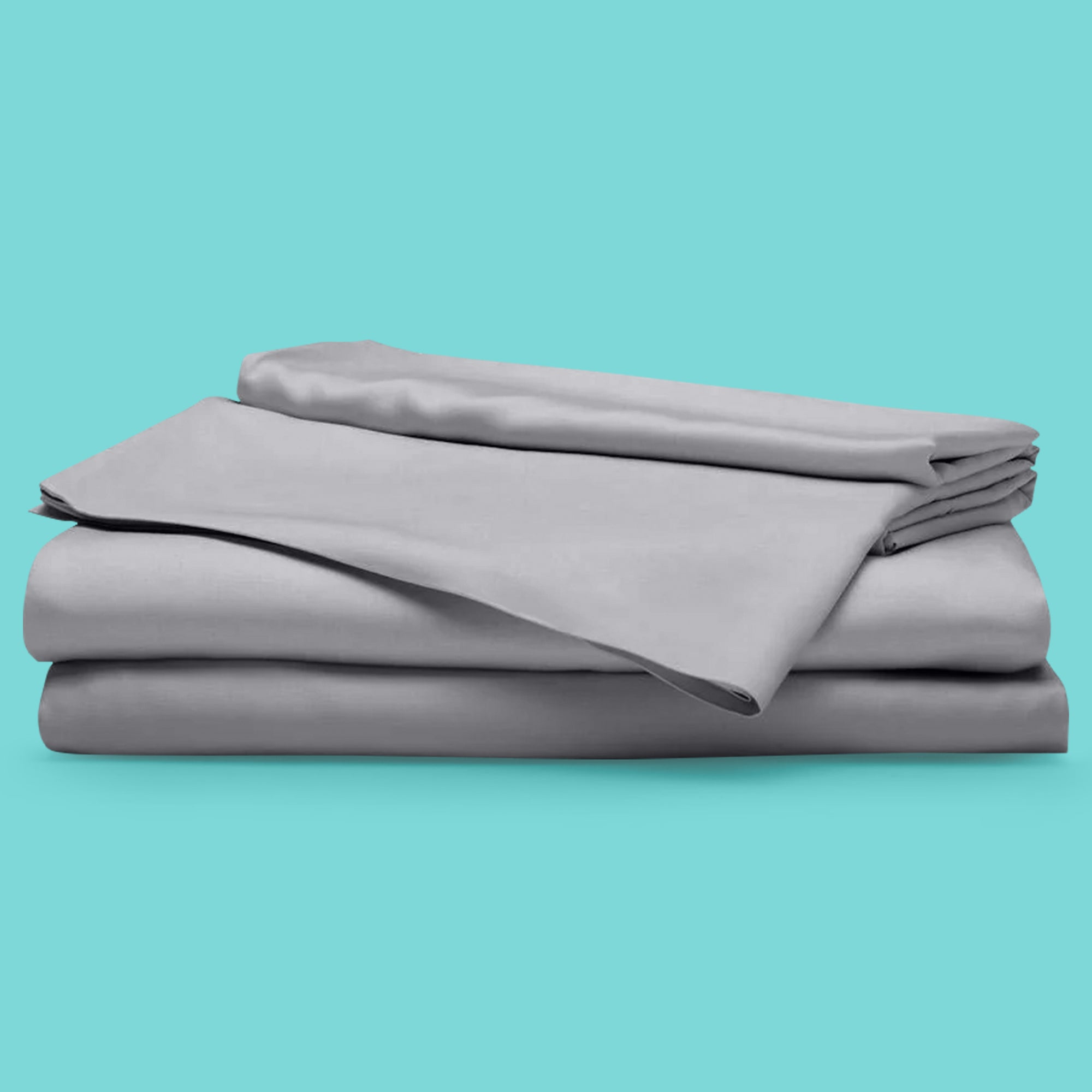 Sleepgram Viscose from Bamboo King Bed Sheet Set with 2 Pillowcases, Grey Stone