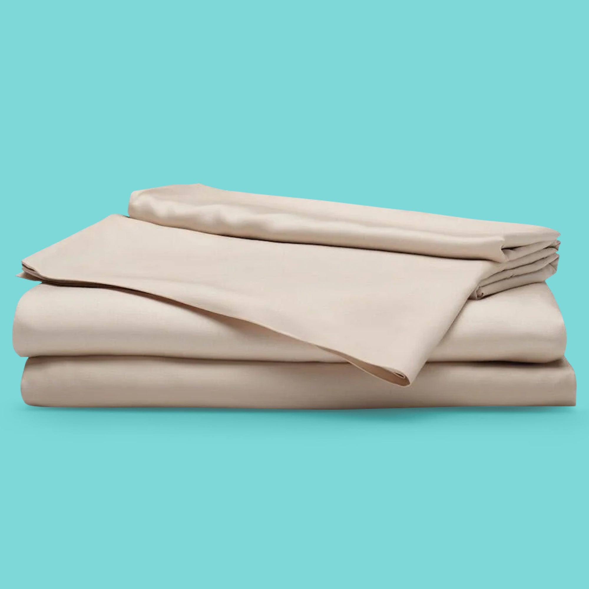 Sleepgram Viscose from Bamboo King Bed Sheet Set with 2 Pillowcases, Sand (Used)