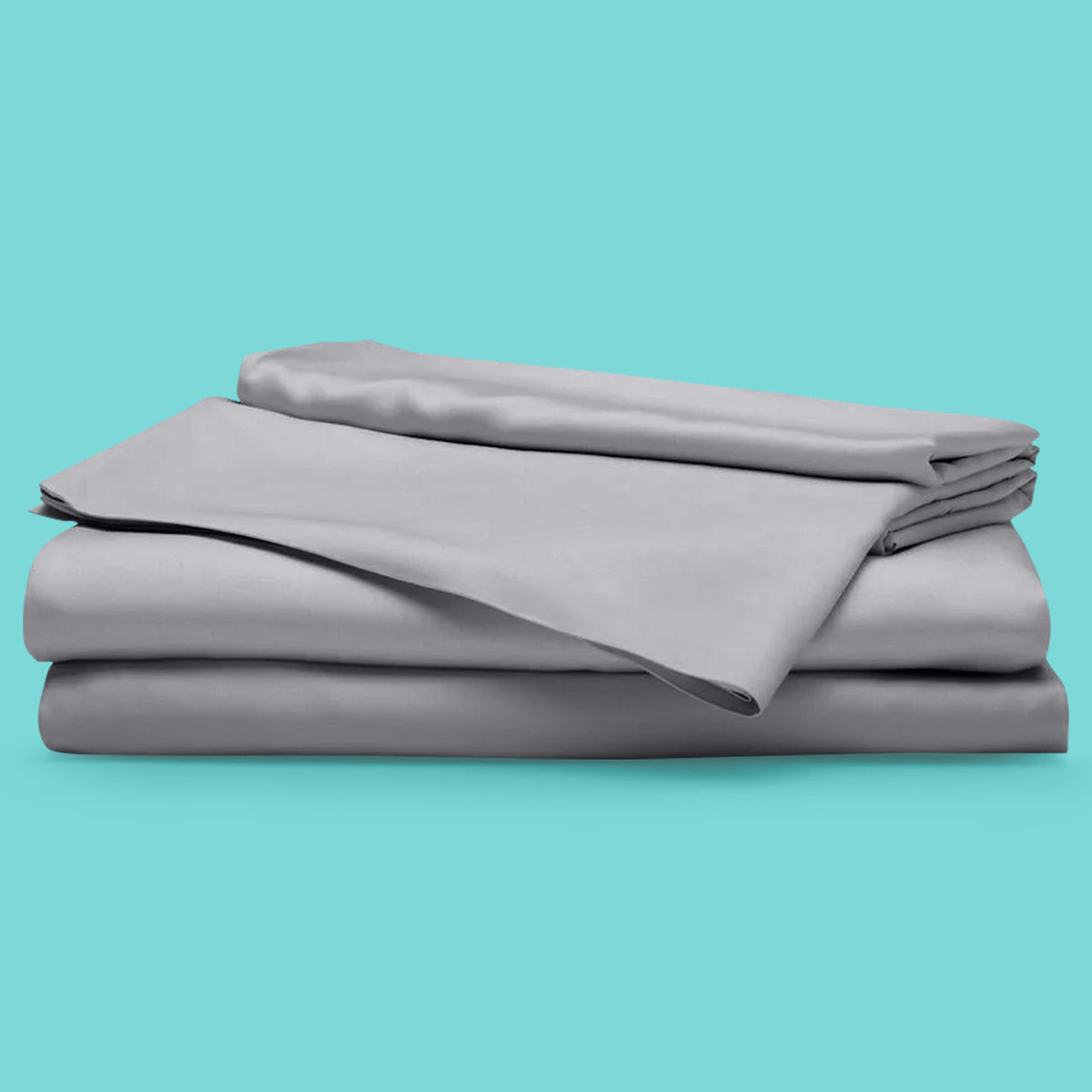 Sleepgram Viscose from Bamboo Queen Bed Sheet Set with 2 Pillowcases, Grey Stone