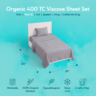 Sleepgram Bamboo Bed Sheet Set 100% Pure Organic Bamboo Sheet Set 4 PC(Open Box) - VMInnovations