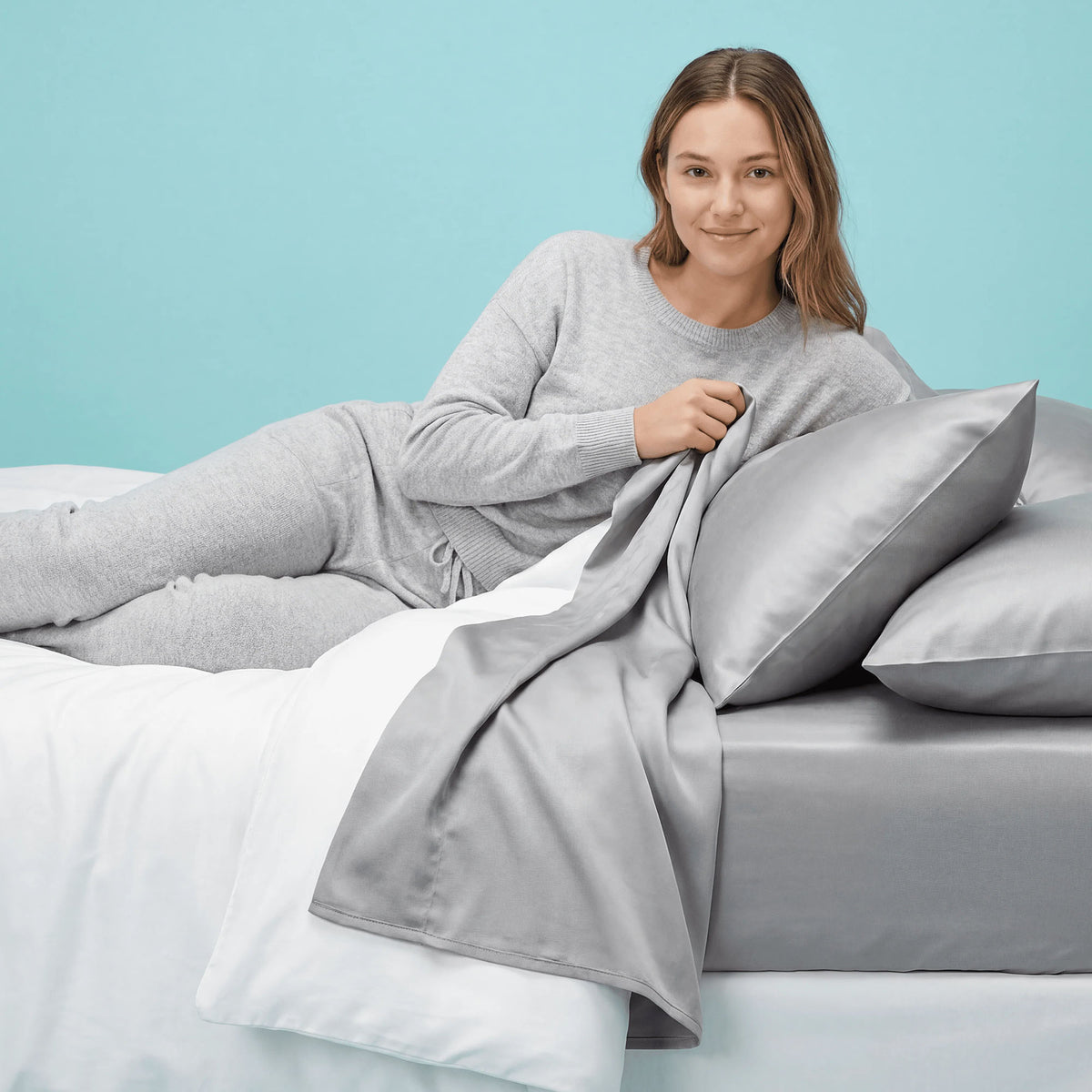 Sleepgram Bamboo Bed Sheet Set - 100% Pure Organic Bamboo Sheet Set - Breathable, Cooling, and Eco Friendly - 4 Pieces (Twin XL, Grey)