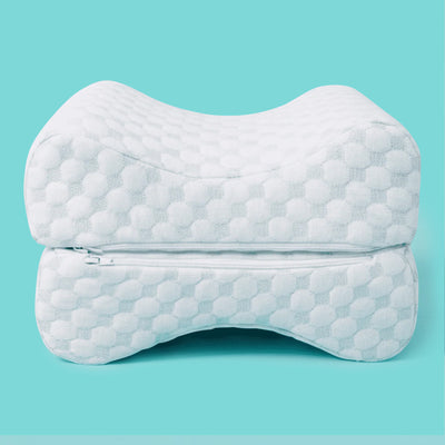 Sleepgram High Density Foam Contour Knee Pillow with Outer Cooling Cover, Gray