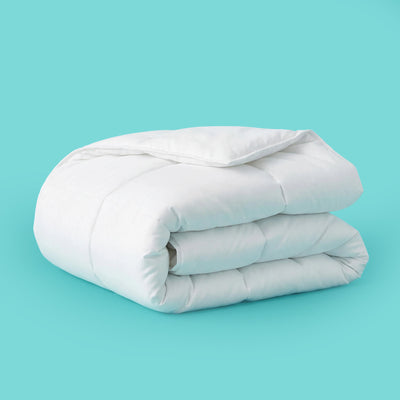 Sleepgram Twin Sized Pre Shrunk All Season Embroidered Cotton Comforter, White - VMInnovations
