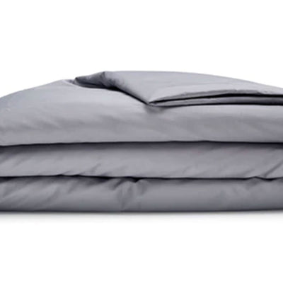 Sleepgram =400 Thread Count Cotton Duvet Cover & Bag, Queen, Grey (Open Box)