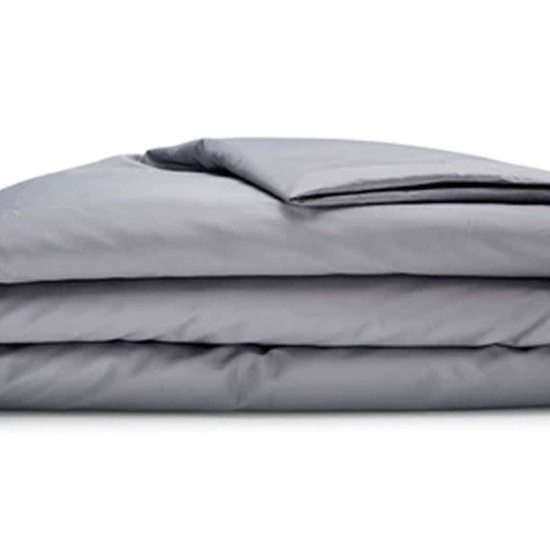 Sleepgram Supima 400 Thread Count Cotton Duvet Cover and Travel Bag, Queen, Grey