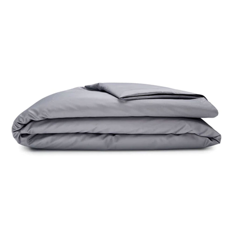 Sleepgram Supima 400 Thread Count Duvet Cover w/Travel Bag, Twin, Grey(Open Box)