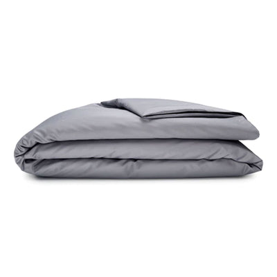 Sleepgram Supima 400 Thread Count Cotton Duvet Cover and Travel Bag, Queen, Grey