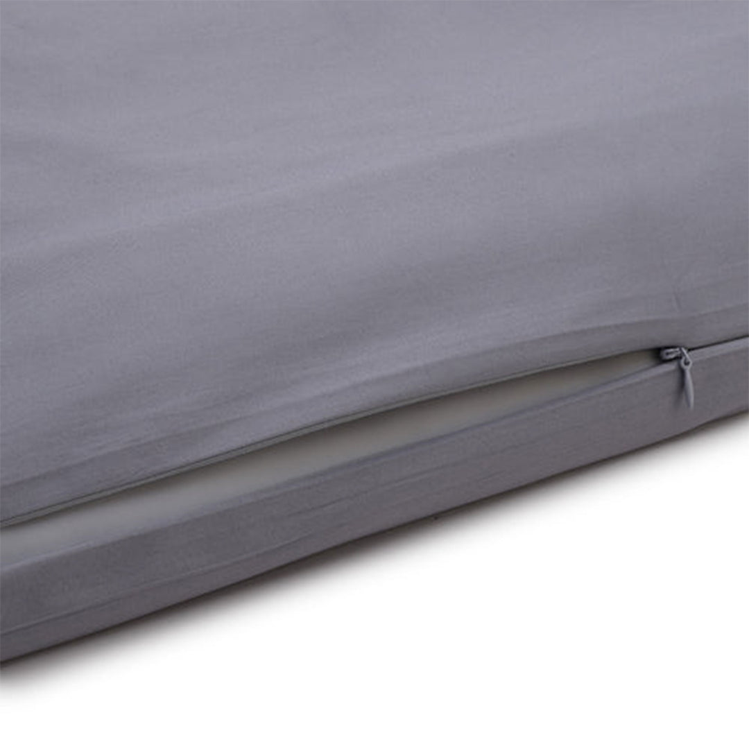 Sleepgram Supima 400 Thread Count Cotton Duvet Cover and Travel Bag, Queen, Grey - VMInnovations