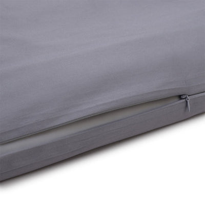 Sleepgram Supima 400 Thread Count Cotton Duvet Cover and Travel Bag, Queen, Grey