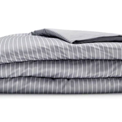 Sleepgram Supima 400 Thread Count Cotton Duvet Cover and Travel Bag, Queen, Grey - VMInnovations