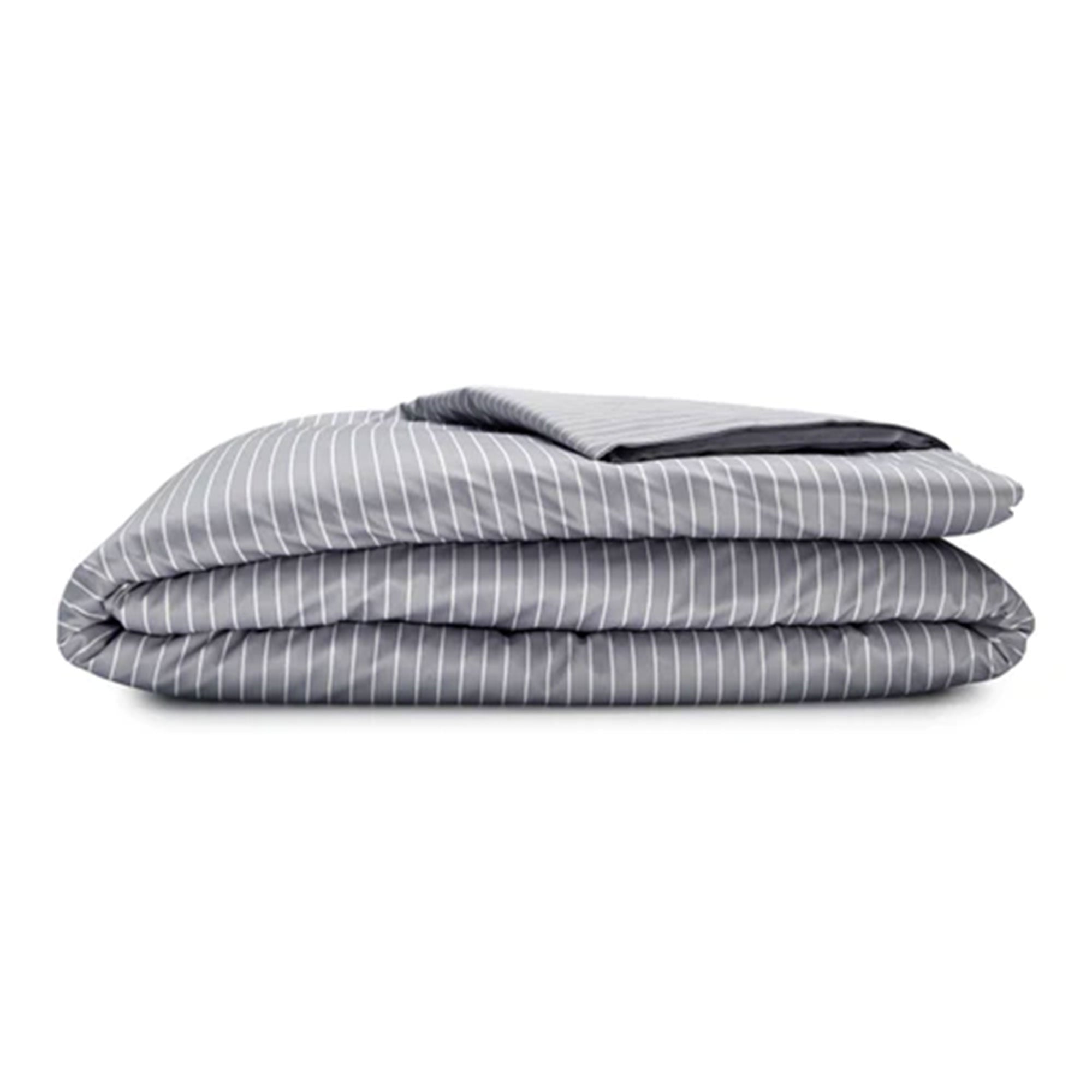 Sleepgram Supima 400 Thread Count Cotton Duvet Cover with Travel Bag, King, Grey - VMInnovations