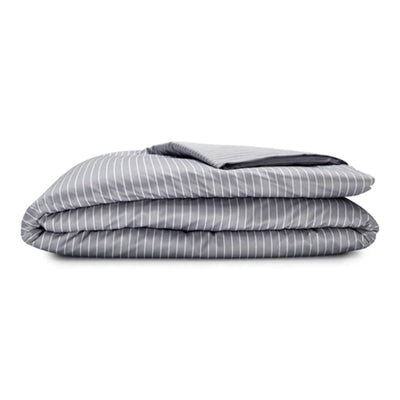 Sleepgram Supima 400 Thread Count Cotton Duvet Cover and Travel Bag, Queen, Grey - VMInnovations
