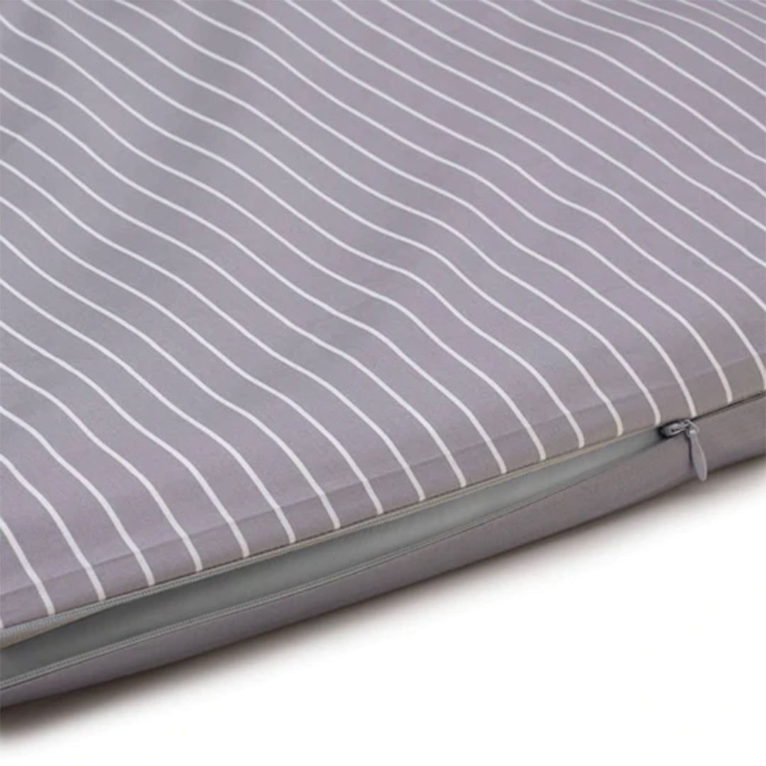 Sleepgram Supima 400 Thread Count Cotton Duvet Cover with Travel Bag, Twin, Grey