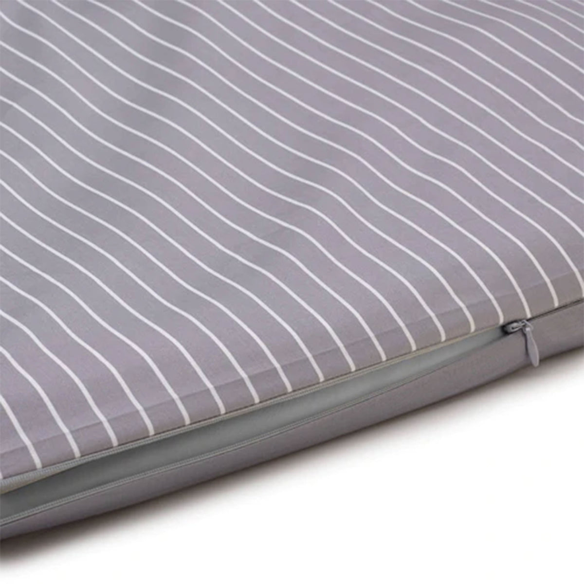 Sleepgram 400 Thread Count Cotton Duvet Cover and Travel Bag, Queen, Grey (Used)