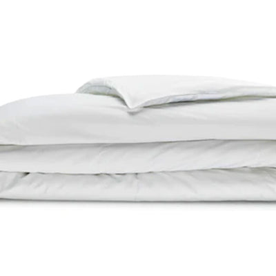 Sleepgram Supima 400 Thread Count Cotton Duvet Cover and Travel Bag, Twin, White