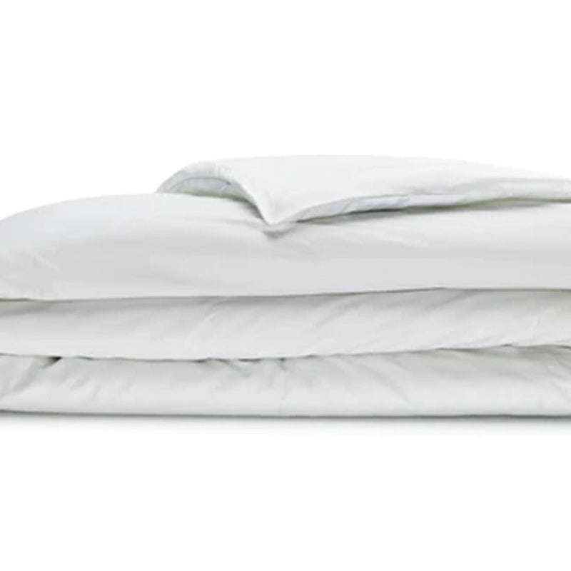 Sleepgram Supima 400 Thread Count Cotton Duvet Cover and Travel Bag, King, White