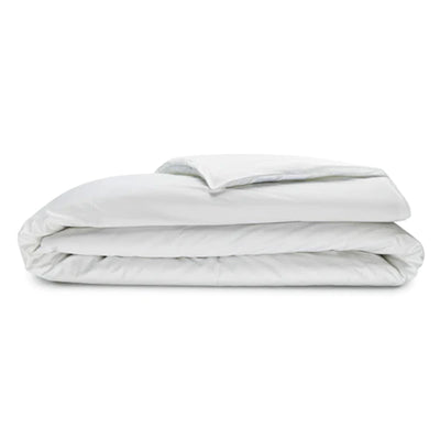 Sleepgram Supima 400 Thread Count Cotton Duvet Cover and Travel Bag, King, White