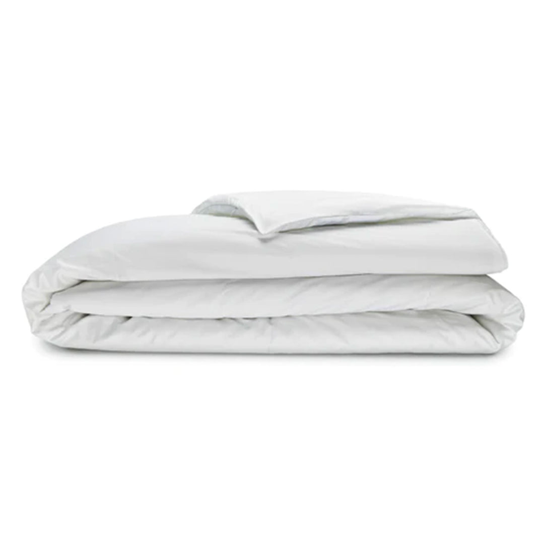 Sleepgram 400 Thread Count Cotton Duvet Cover & Travel Bag, Twin,White(Open Box)