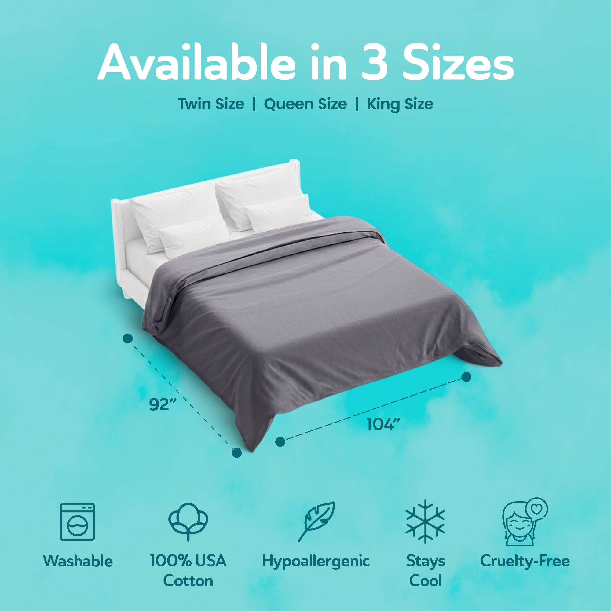 Sleepgram Supima 400 Thread Count Cotton Duvet Cover and Travel Bag, Queen, Grey - VMInnovations