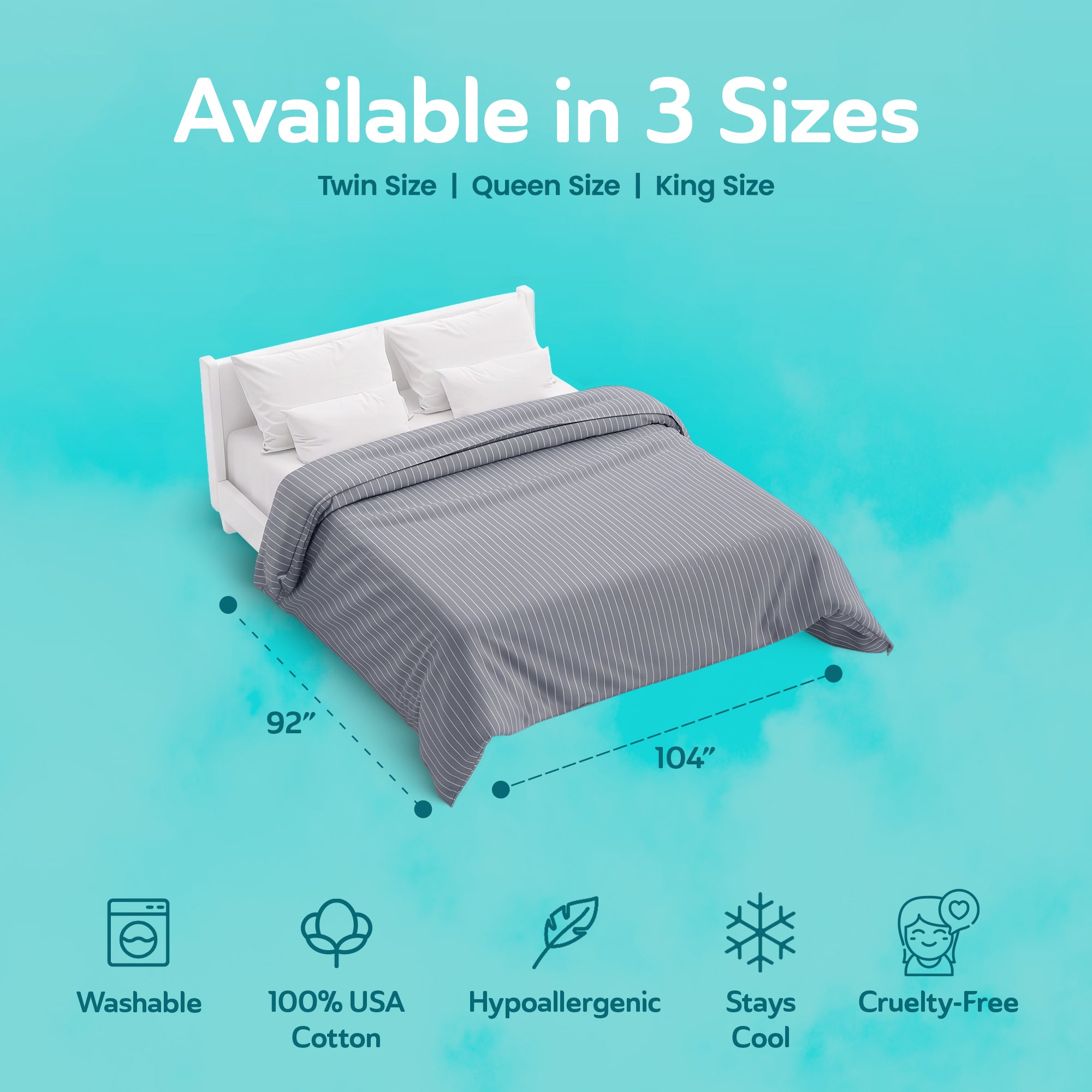 Sleepgram Supima 400 Thread Count Cotton Duvet Cover and Travel Bag, Queen, Grey - VMInnovations