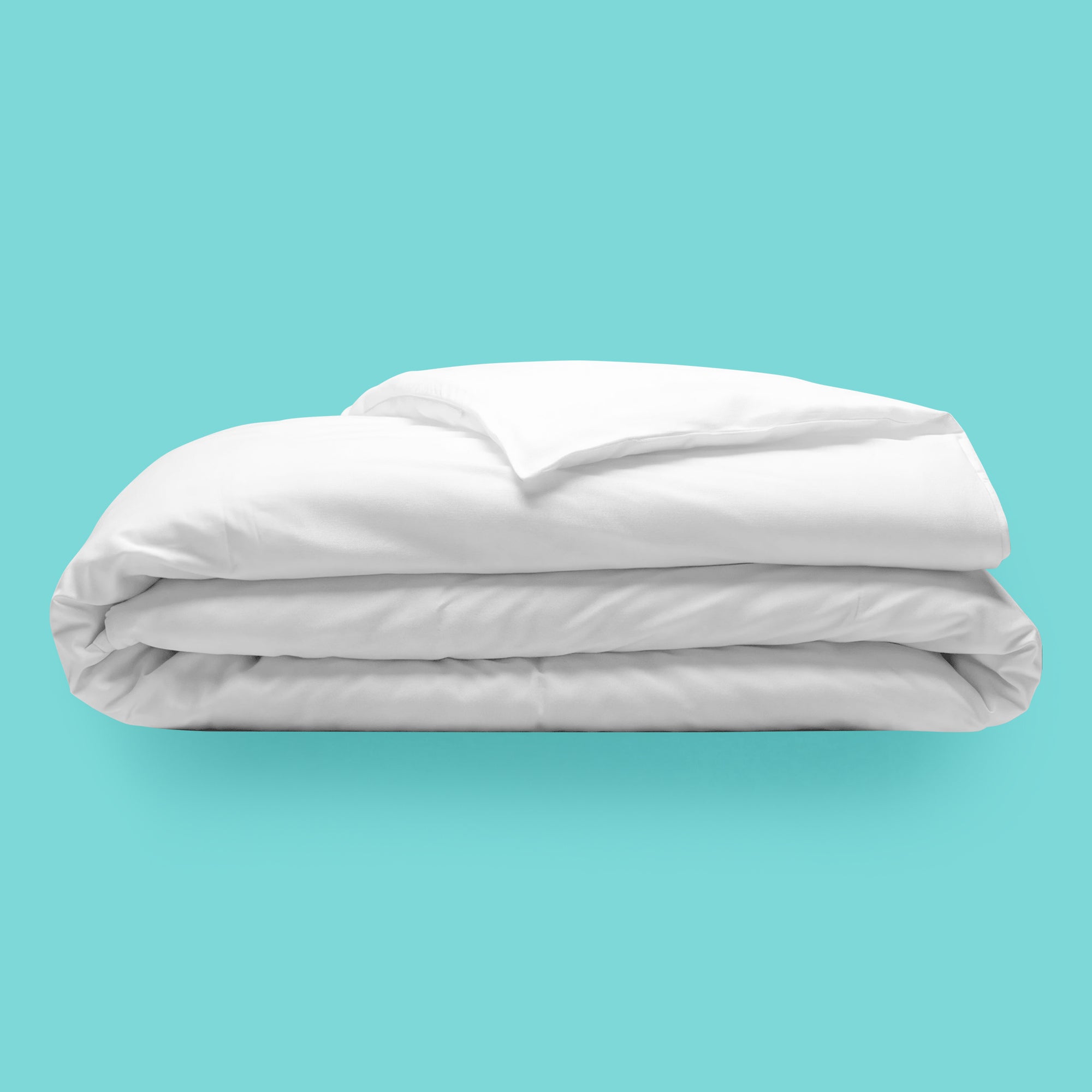 Sleepgram Supima 400 Thread Count Cotton Duvet Cover w/ Travel Bag, Queen, White