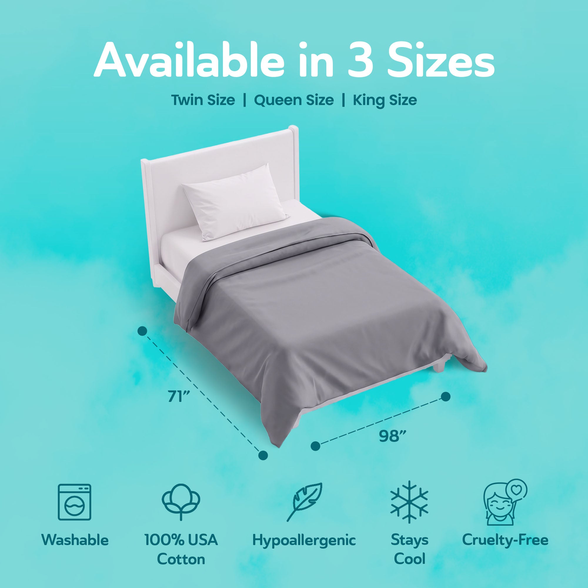 Sleepgram Supima 400 Thread Count Cotton Duvet Cover with Travel Bag, Twin, Grey