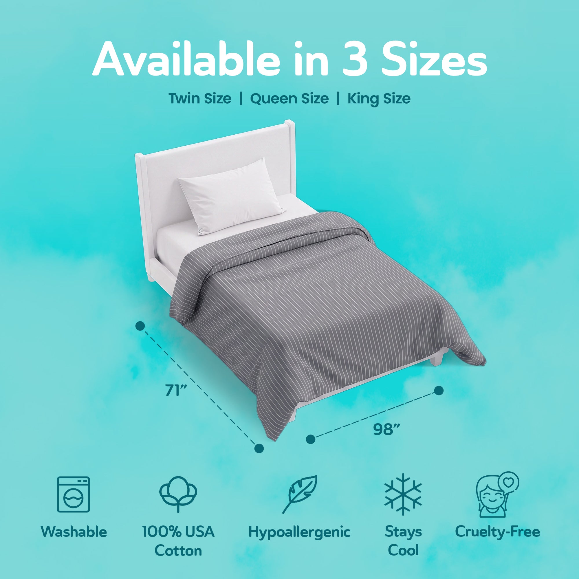 Sleepgram Supima 400 Thread Count Cotton Duvet Cover with Travel Bag, Twin, Grey