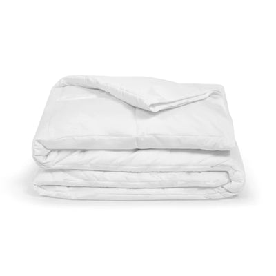 Sleepgram King Sized Lightweight Embroidered Cotton Comforter, White (Used)
