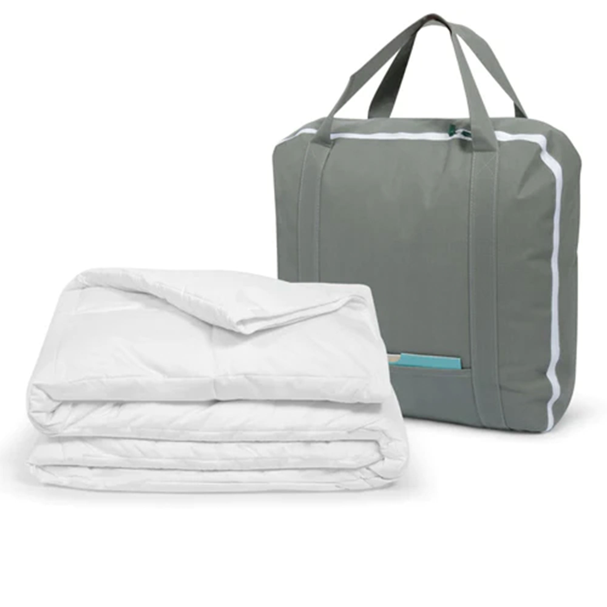 Sleepgram King Sized Lightweight Embroidered Cotton Comforter, White (Used)