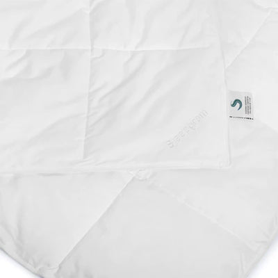 Sleepgram King Sized Lightweight Embroidered Cotton Comforter, White (Used)