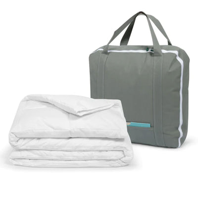 Sleepgram Twin Sized Pre Shrunk Lightweight Embroidered Cotton Comforter, White - VMInnovations