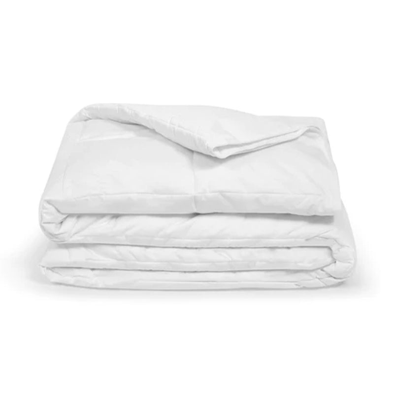 Sleepgram Twin Sized Lightweight Embroidered Cotton Comforter, White (Used)