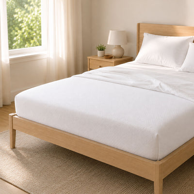 Sleepgram Breathable Sweat Proof Cotton Cover Mattress Protector, Queen, White