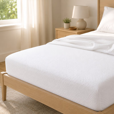 Sleepgram Breathable Sweat Proof Cotton Cover Mattress Protector, Twin, White