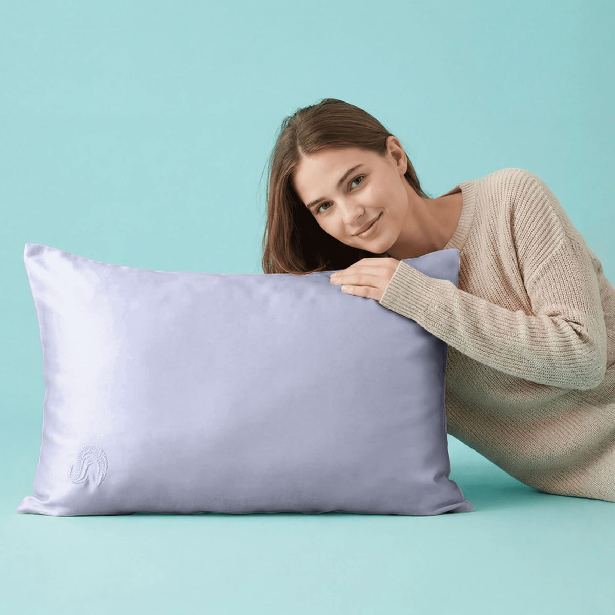 Sleepgram Queen Standard Size Breathable Cooling 6A Silk Pillowcase, Grey Stone