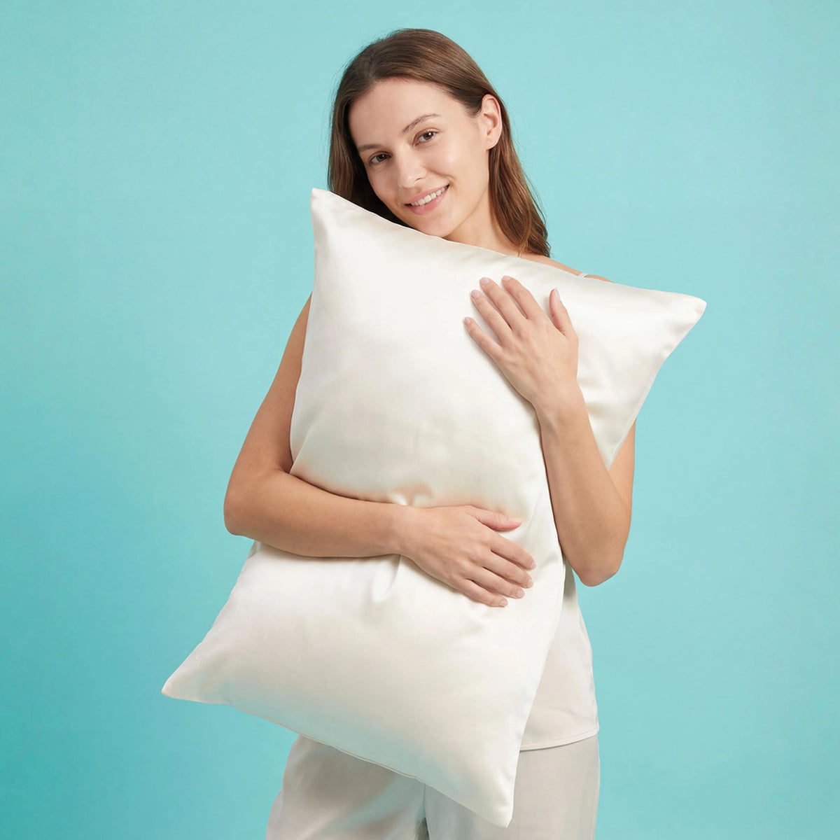 Sleepgram Queen Standard Size Breathable Cooling Grade 6A Silk Pillowcase, White