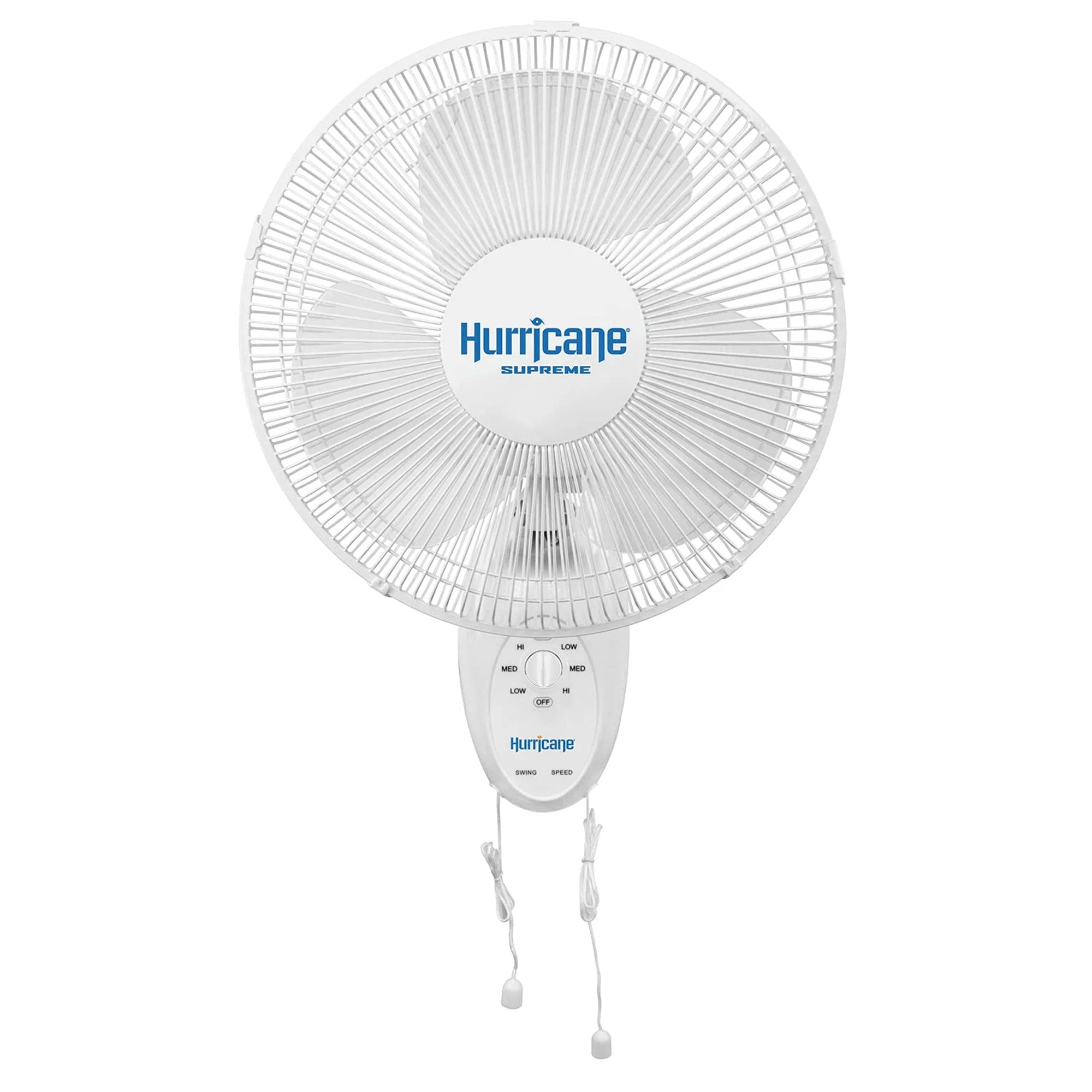 Hurricane Supreme 12" 90 Degree Oscillating 3 Speed Wall Mounted Fan,White(Used)