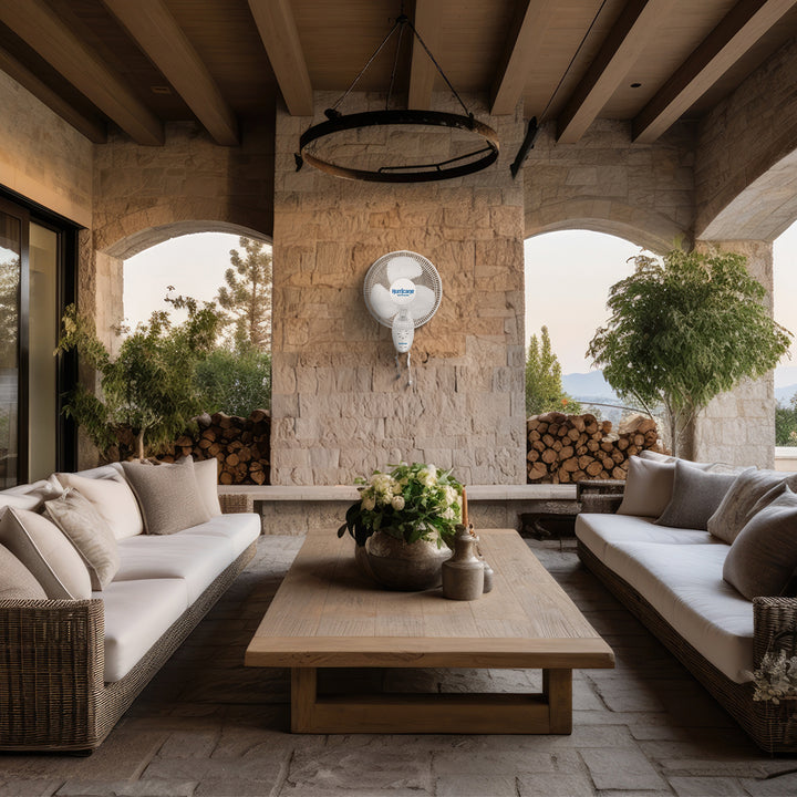 Hurricane Supreme 12" Oscillating 3 Speed Portable WallMount Fan White(Open Box)