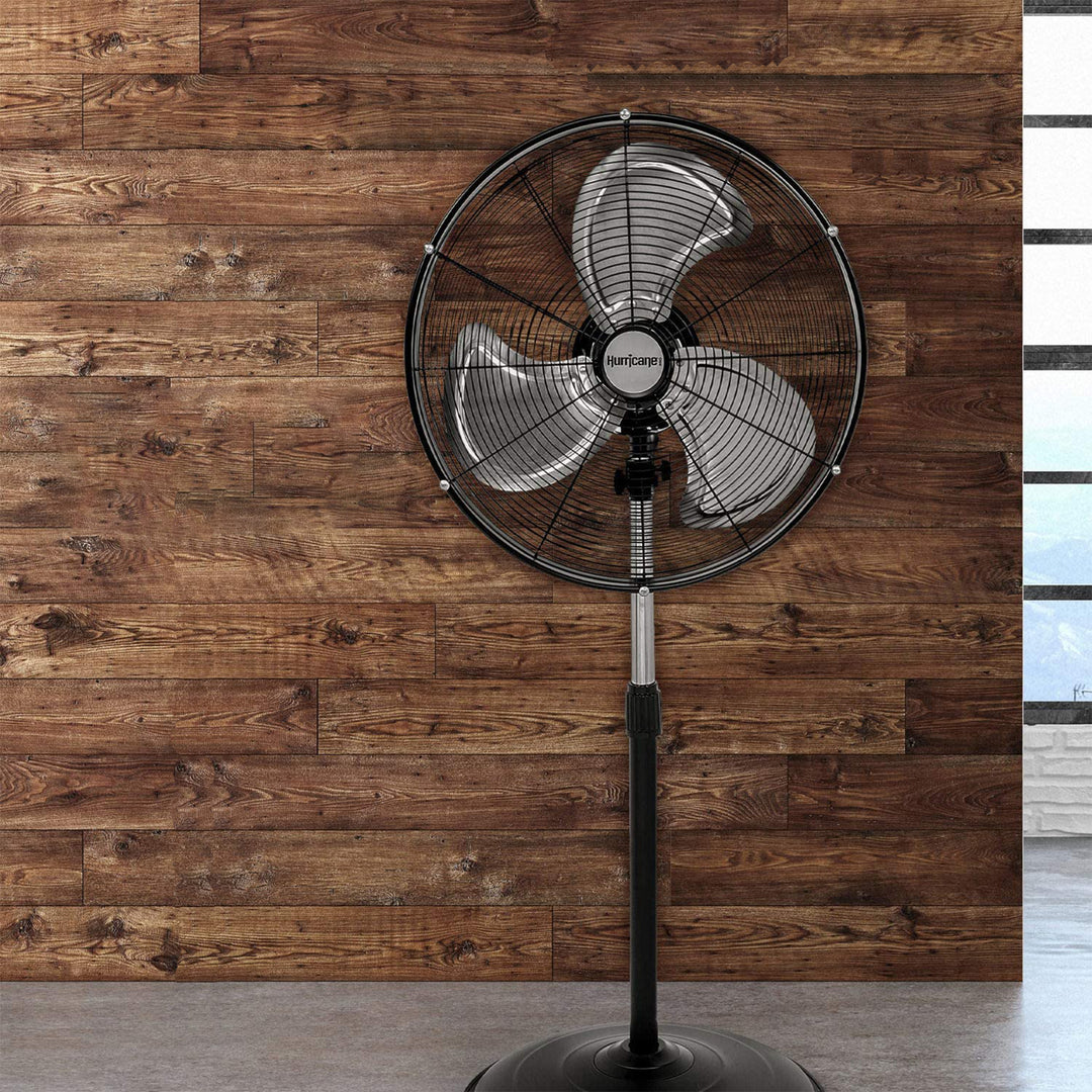 Hurricane Pro Series 20" High Velocity Oscillating Pedestal Fan, Black(Open Box) - VMInnovations