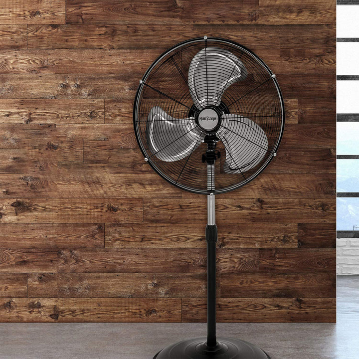 Hurricane Pro Series 20 Inch High Velocity Oscillating Pedestal Stand Fan, Black