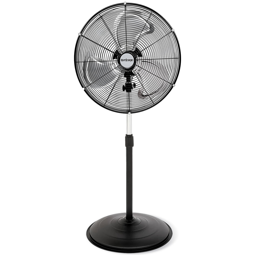 Hurricane Pro Series 20 Inch High Velocity Oscillating Pedestal Stand Fan, Black